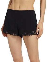 Imagine Stretch Jersey Lace-Trim Lounge Shorts