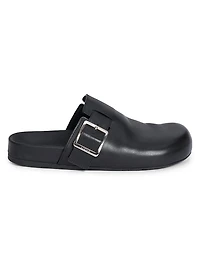 Men's Ease Buckle Leather Mules