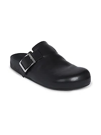 Men's Ease Buckle Leather Mules