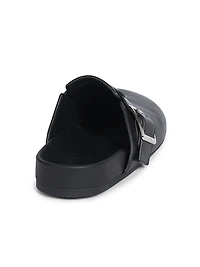 Men's Ease Buckle Leather Mules
