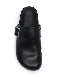 Men's Ease Buckle Leather Mules