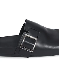Men's Ease Buckle Leather Mules