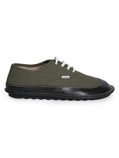 Bay Canvas & Leather Low-Top Sneakers
