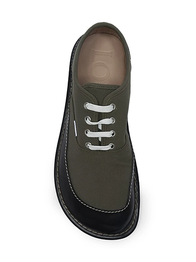 Bay Canvas & Leather Low-Top Sneakers