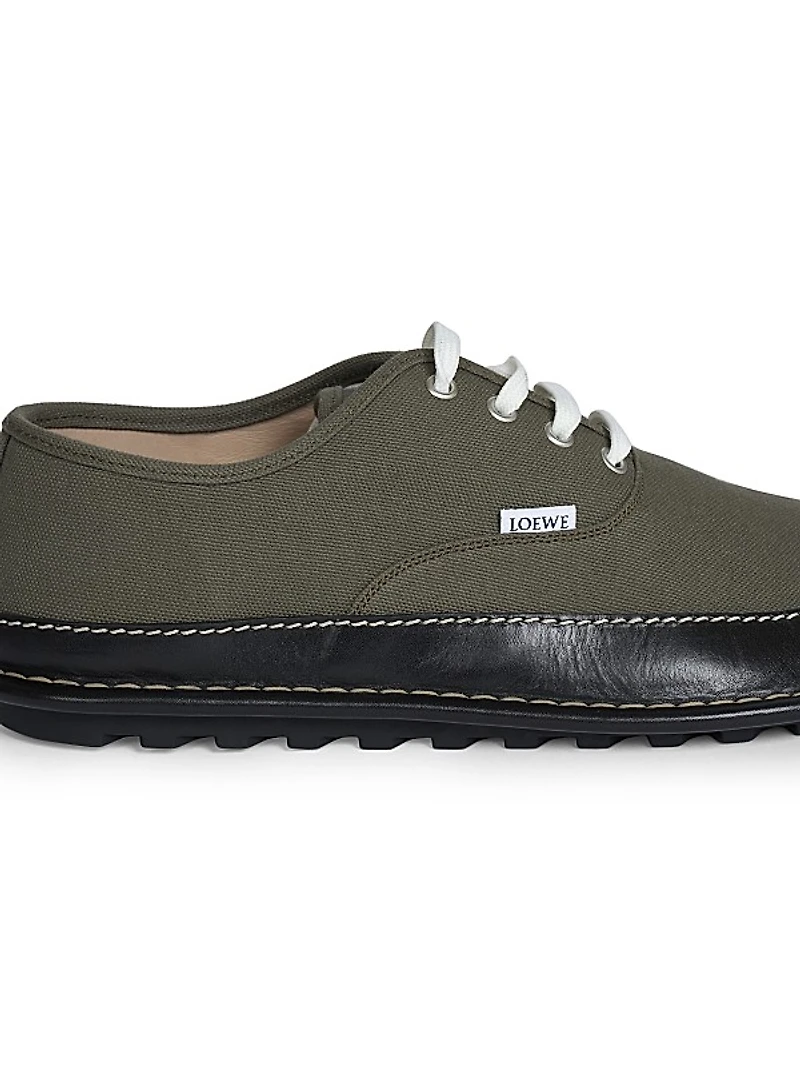 Bay Canvas & Leather Low-Top Sneakers