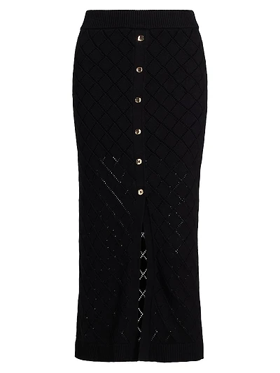 Mia Pointelle Midi-Skirt