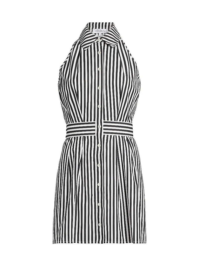 Domino Striped Mini Shirtdress