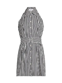 Domino Striped Mini Shirtdress