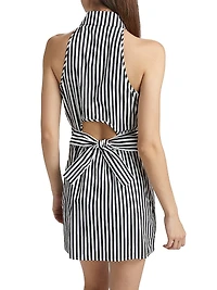 Domino Striped Mini Shirtdress