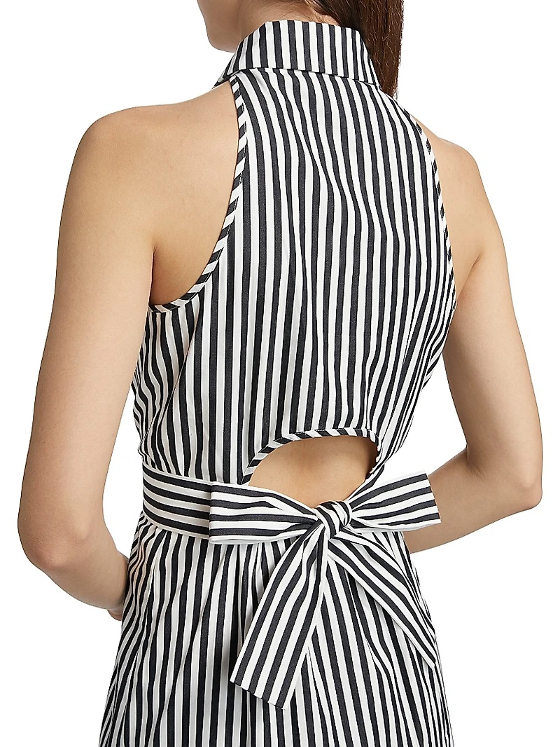 Domino Striped Mini Shirtdress