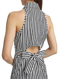 Domino Striped Mini Shirtdress