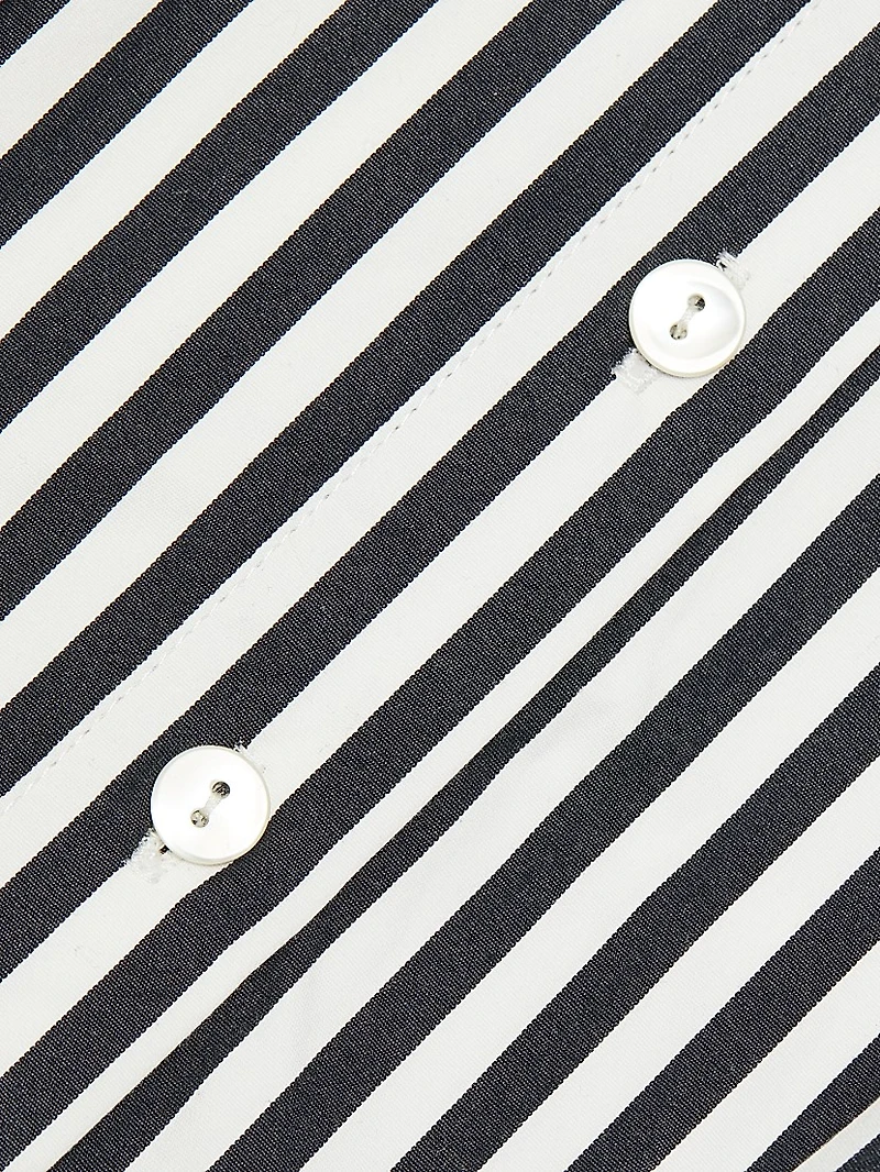 Domino Striped Mini Shirtdress