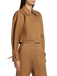 Elodie Tie-Cuff Cropped Jacket