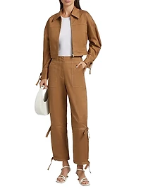 Elodie Tie-Cuff Cropped Jacket