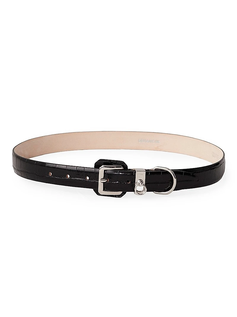 Jolinard Croc-Embossed Leather Belt