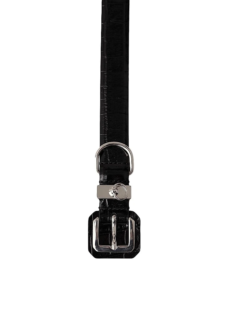 Jolinard Croc-Embossed Leather Belt