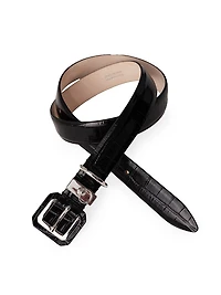 Jolinard Croc-Embossed Leather Belt