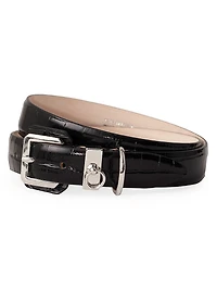 Jolinard Croc-Embossed Leather Belt