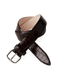 Jeanne Croc-Embossed Leather Belt
