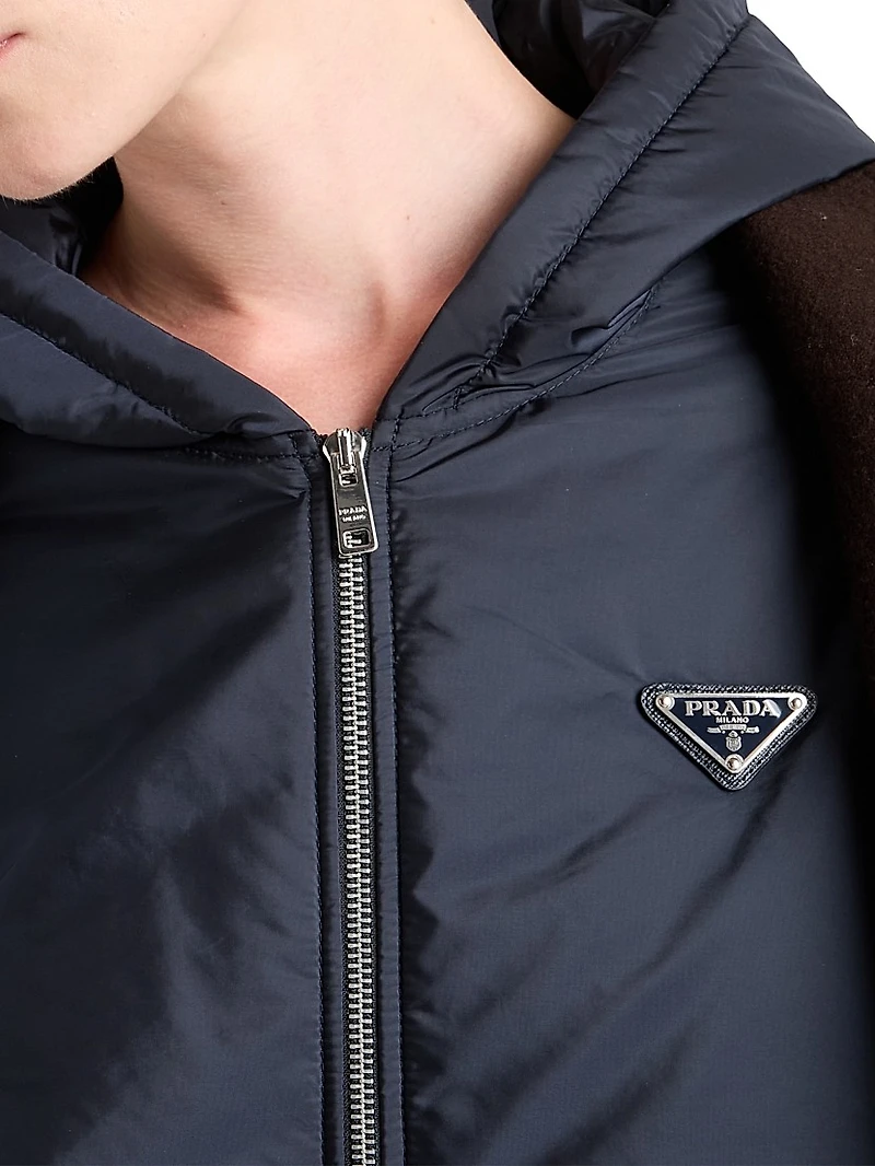 Lightweight Hooded Re-Nylon Blouson Jacket