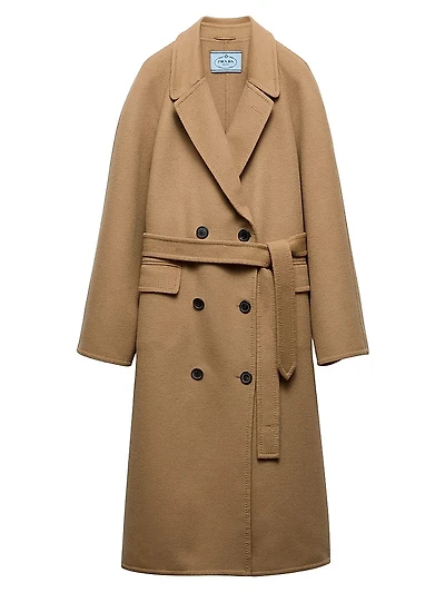 Double-Breasted Cashgora Coat