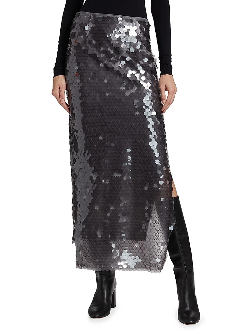 Clara Sequined Midi-Skirt