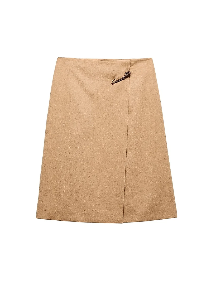 Camel Hair Midi Skirt