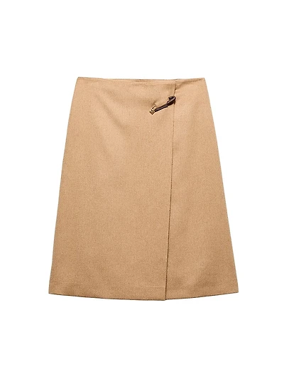 Camel Hair Midi Skirt