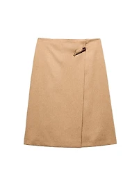 Camel Hair Midi Skirt