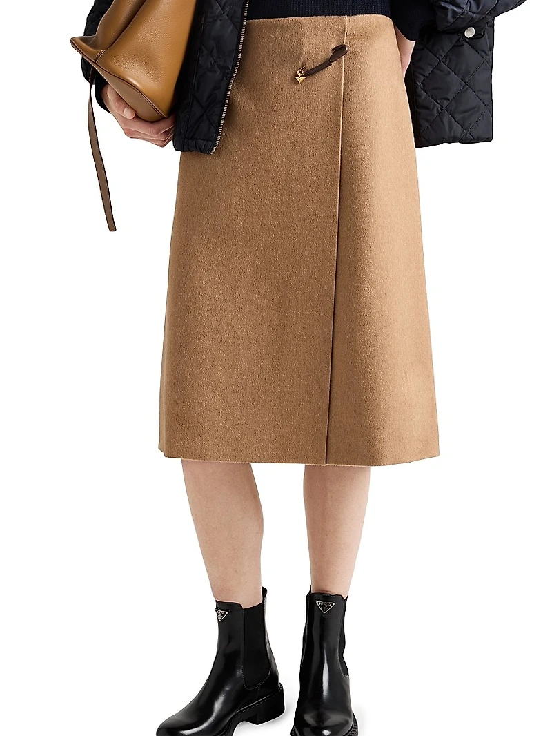 Camel Hair Midi Skirt