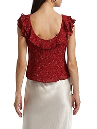 Cala Floral Georgette Ruffle Top