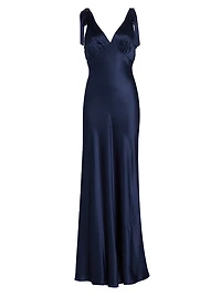 Pernille Silk V-Neck Maxi Dress