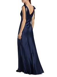 Pernille Silk V-Neck Maxi Dress
