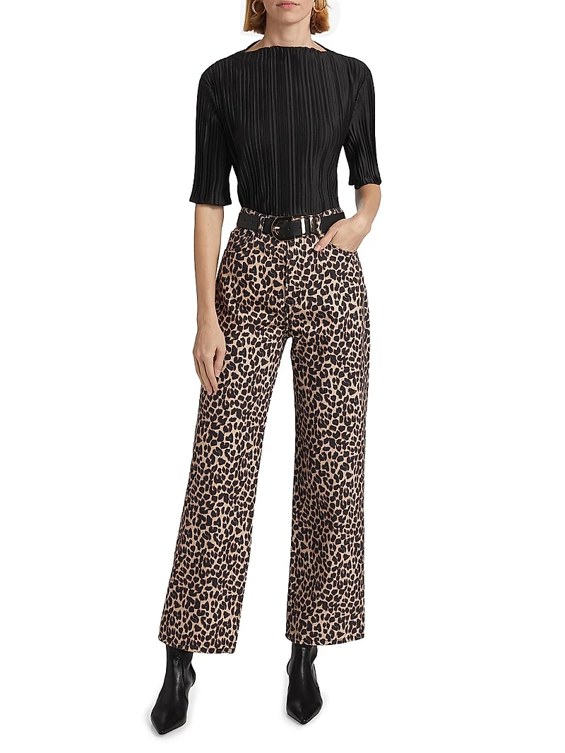 Cary Leopard High-Rise Pants