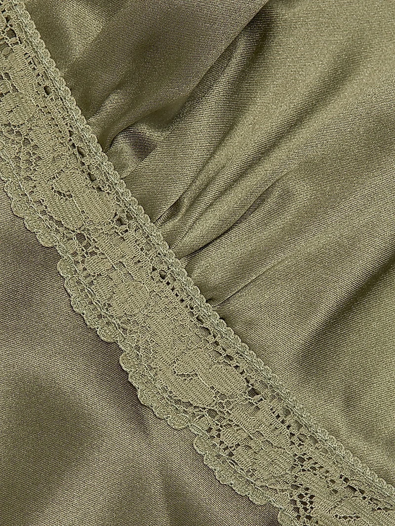 Aliceyn Lace-Trim Silk Top