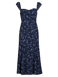Bryson Floral Crepe A-Line Midi-Dress