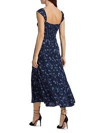 Bryson Floral Crepe A-Line Midi-Dress
