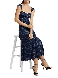 Bryson Floral Crepe A-Line Midi-Dress