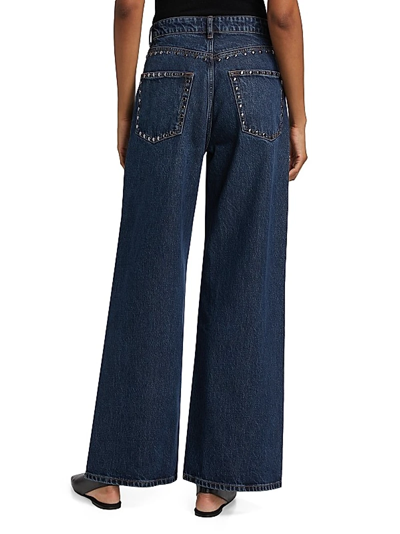 Cary Studded High-Rise Slouchy Jeans