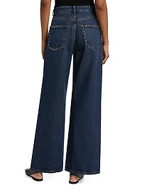 Cary Studded High-Rise Slouchy Jeans