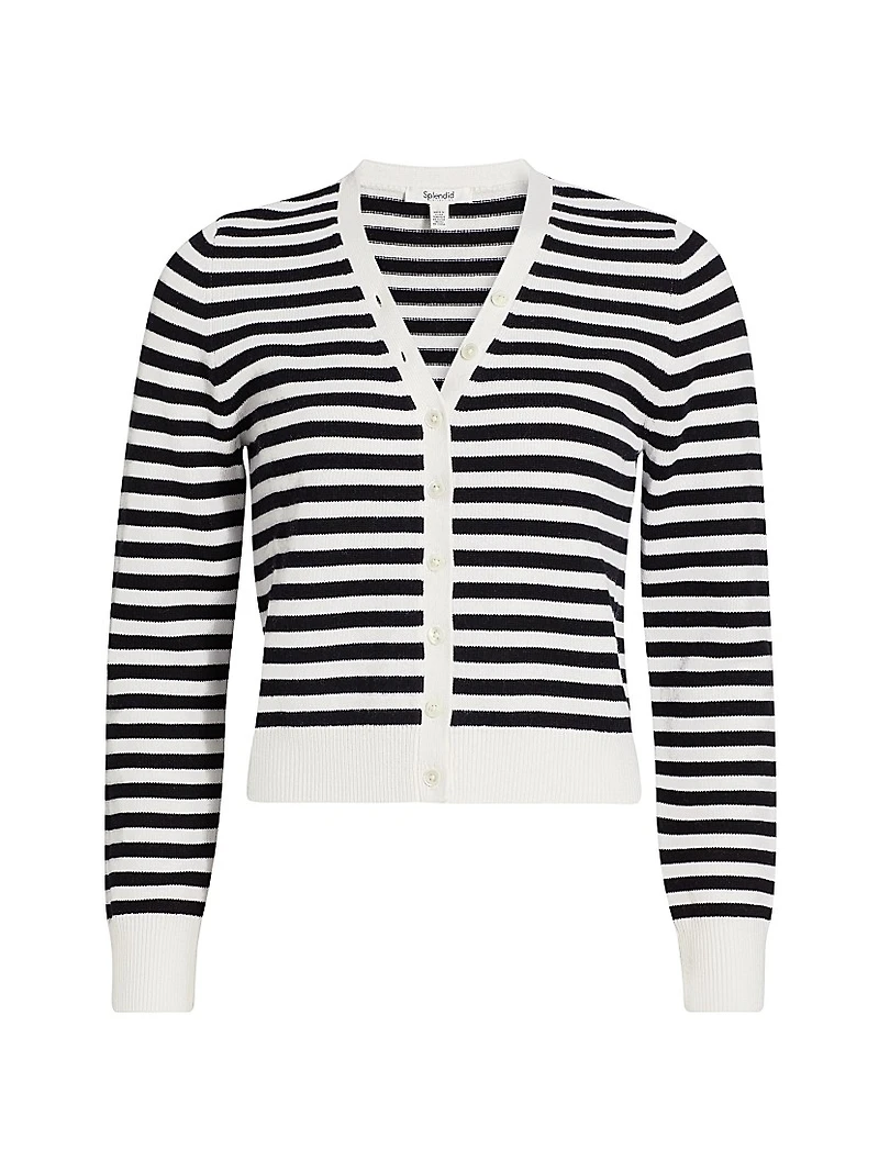 Santina Striped V-Neck Cardigan