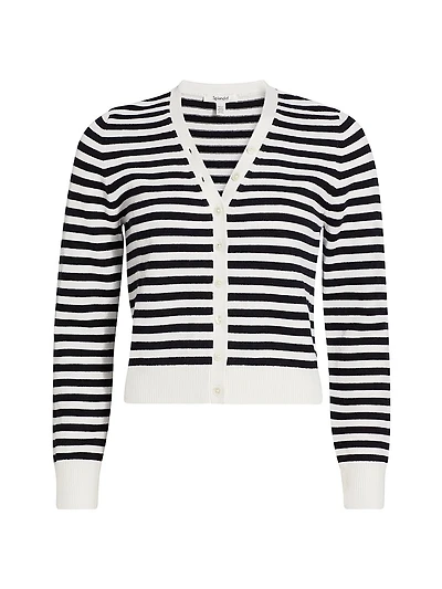 Santina Striped V-Neck Cardigan