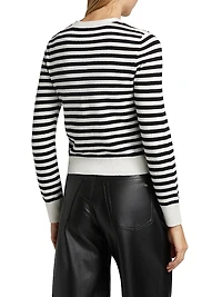 Santina Striped V-Neck Cardigan