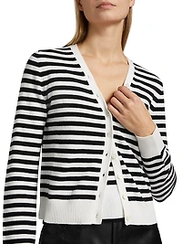 Santina Striped V-Neck Cardigan