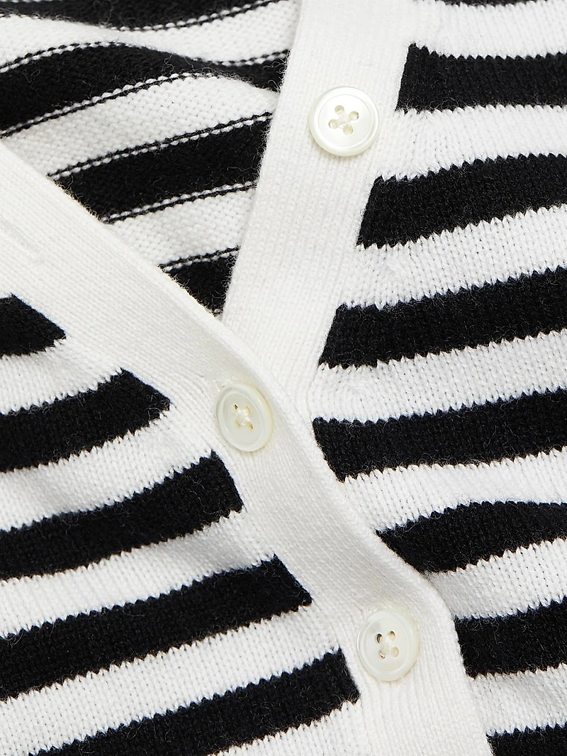 Santina Striped V-Neck Cardigan