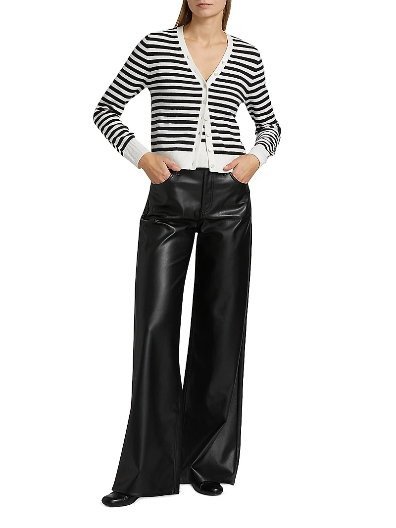 Santina Striped V-Neck Cardigan