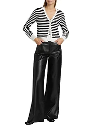 Santina Striped V-Neck Cardigan