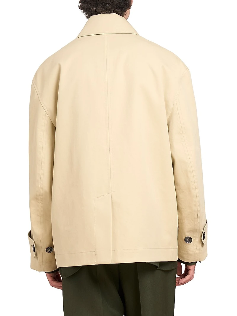 Cotton Button-Front Jacket