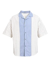 Striped Wool Boxy Shirt