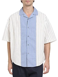 Striped Wool Boxy Shirt